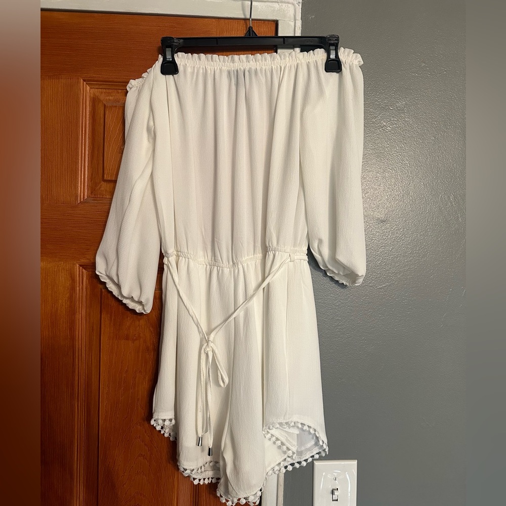 White romper, not see through, thick fabric